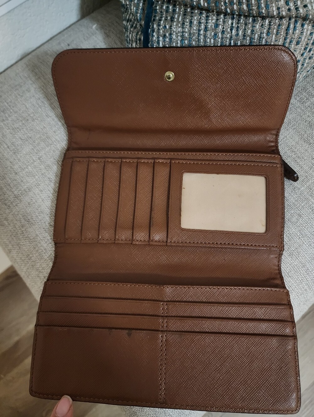Coach Signature Brown Fold-Over Wallet - Picture 8 of 13